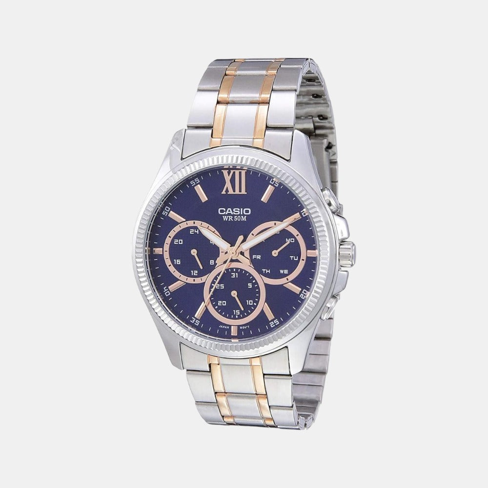 Casio Round Blue Chronograph watch