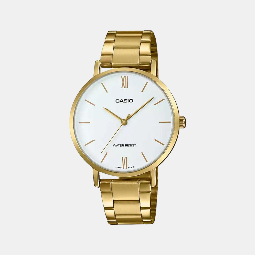 Casio Round White Analog watch