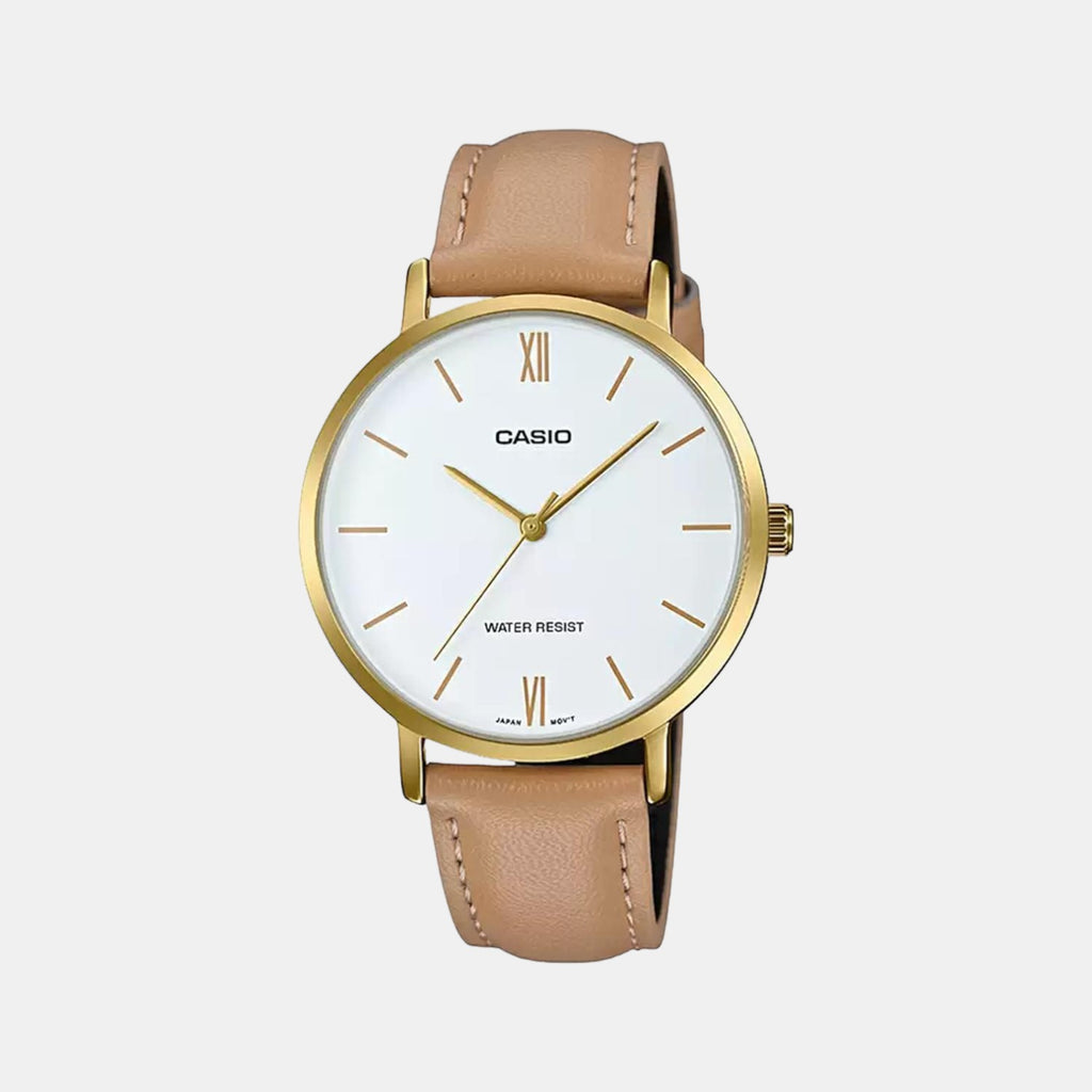 Casio Round White Analog watch