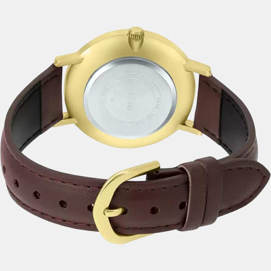 Casio Leather Gold watch