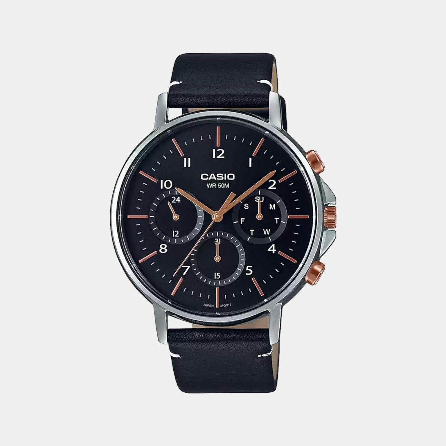 Casio Round Black Chronograph watch