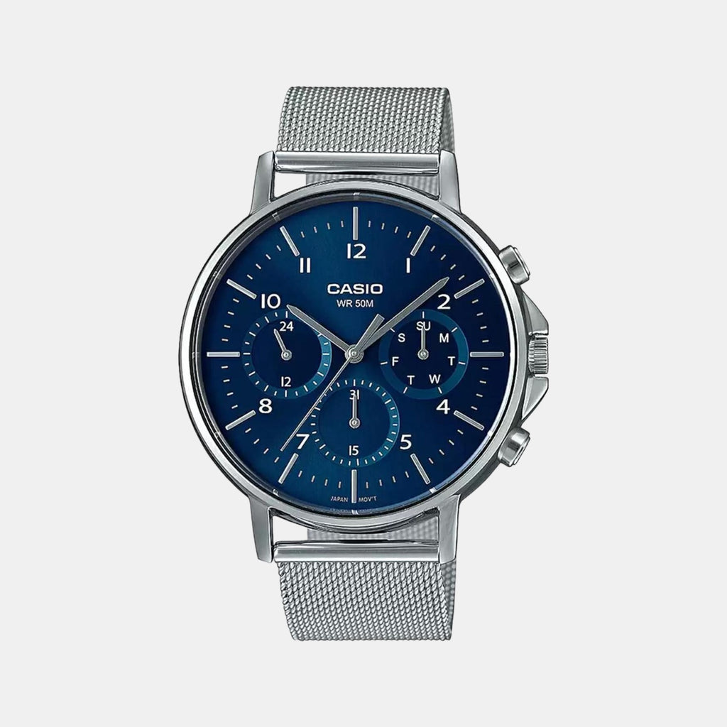 Casio Round Blue Chronograph watch