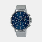 Casio Round Blue Chronograph watch