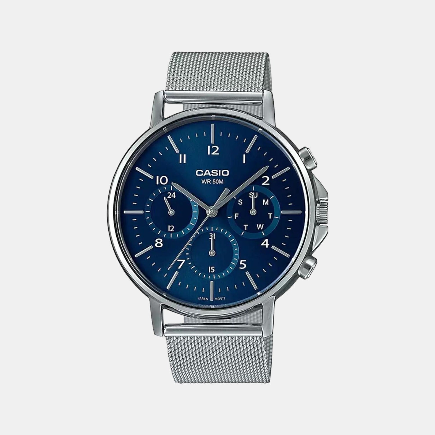 Casio Round Blue Chronograph watch