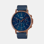 Casio Round Blue Chronograph watch