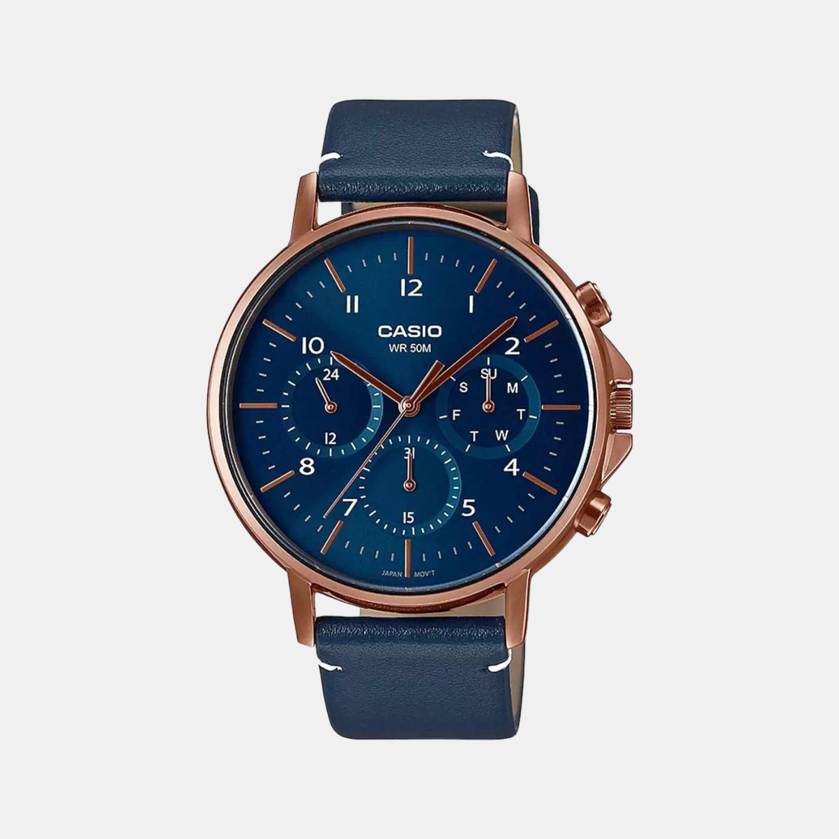 Casio Round Blue Chronograph watch