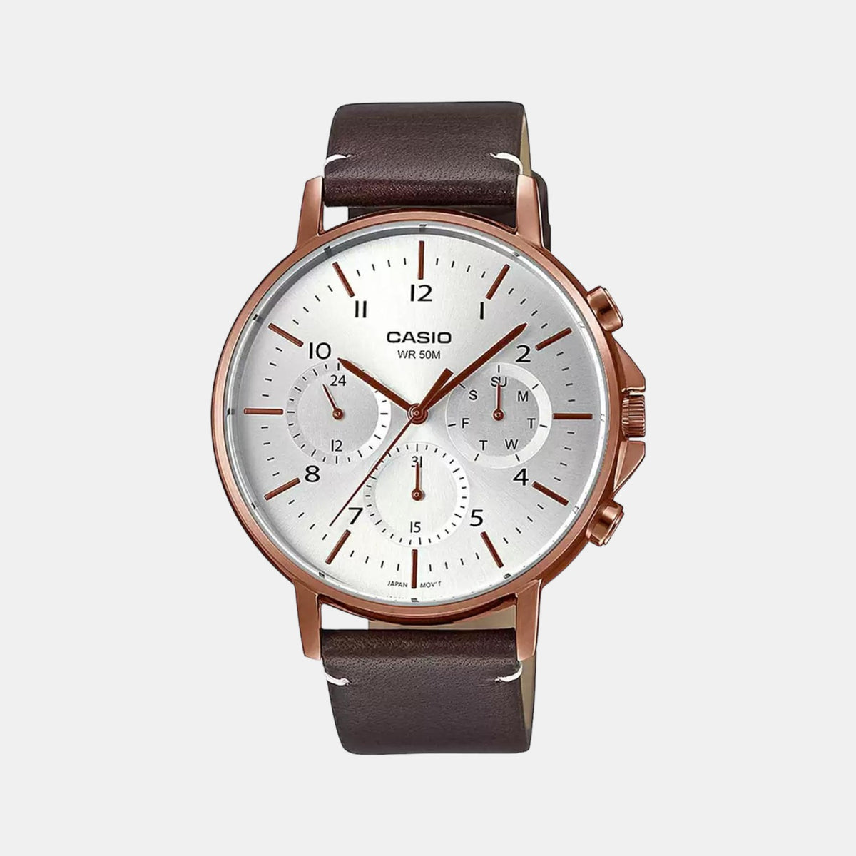 Casio Round White Chronograph watch
