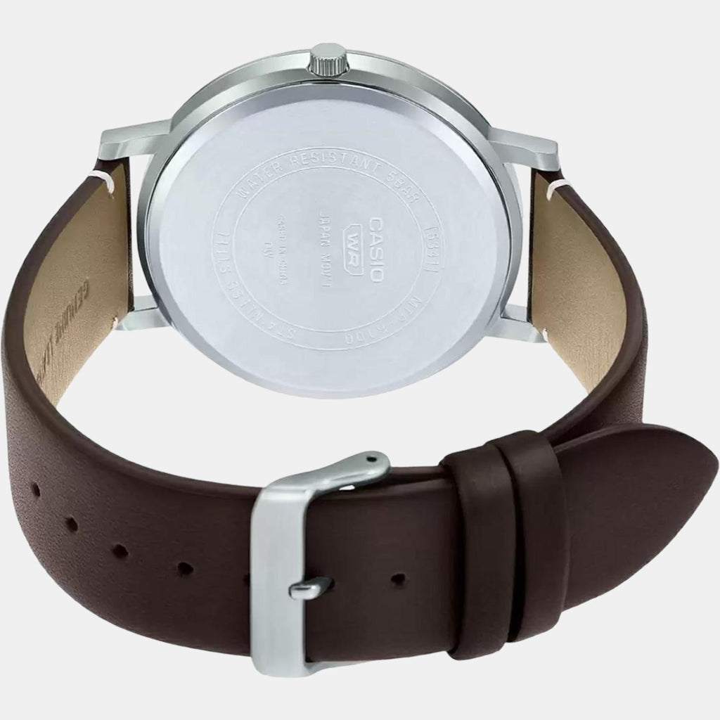 Casio Men Round Beige watch