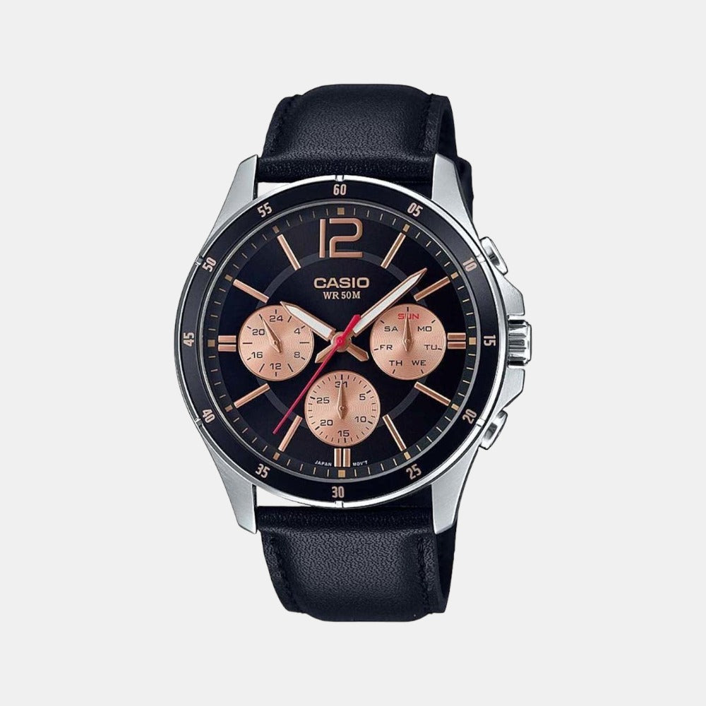 Casio Round Black Chronograph watch