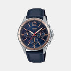 Casio Round Blue Chronograph watch