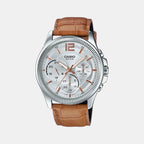 Casio Round Silver Chronograph watch
