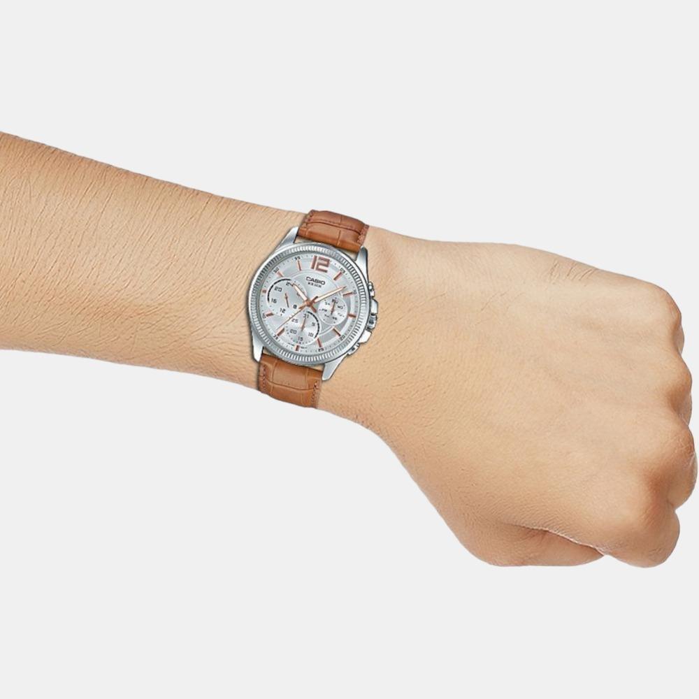Casio Leather Silver watch