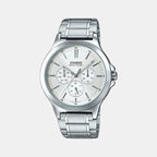 Casio Round Silver Chronograph watch