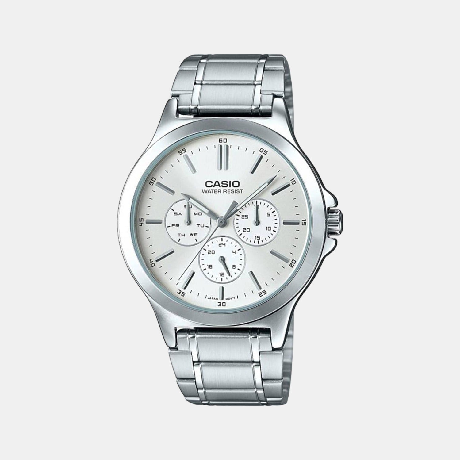 Casio Round Silver Chronograph watch