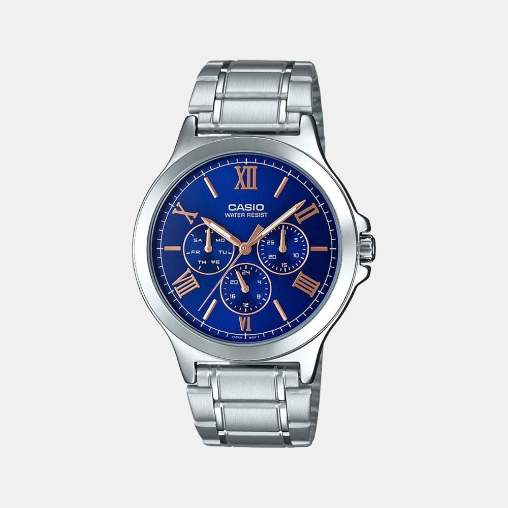 Casio Round Blue Chronograph watch