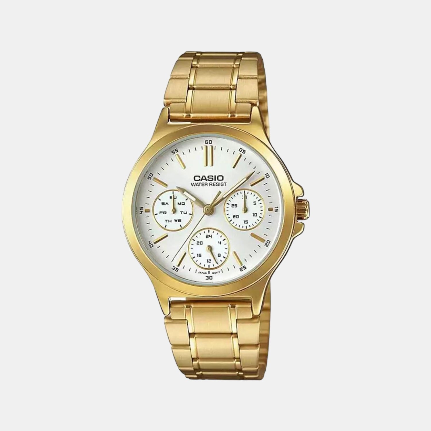 Casio Round White Chronograph watch