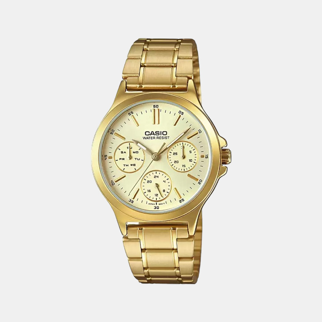 Casio Round White Chronograph watch