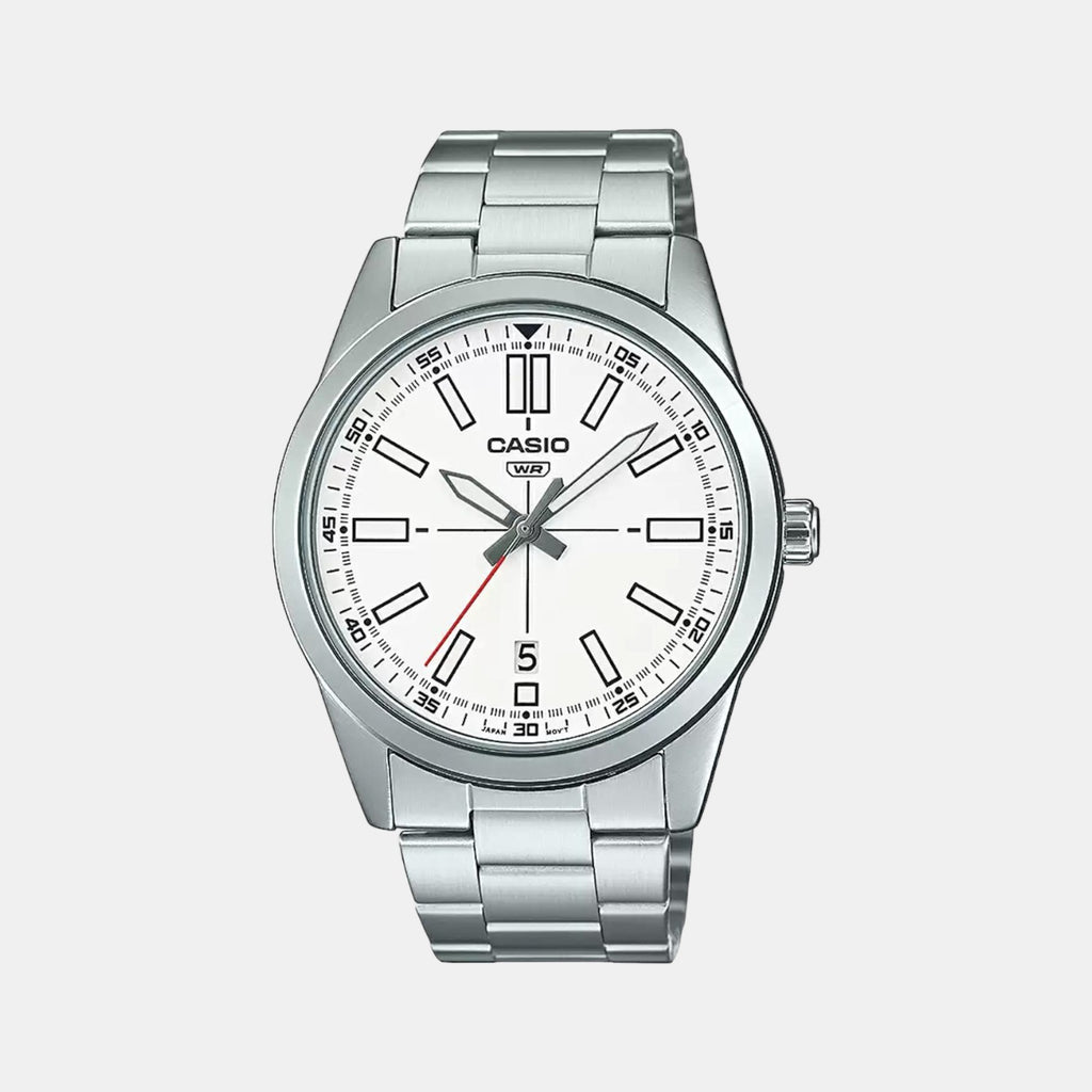 Casio Round White Analog watch