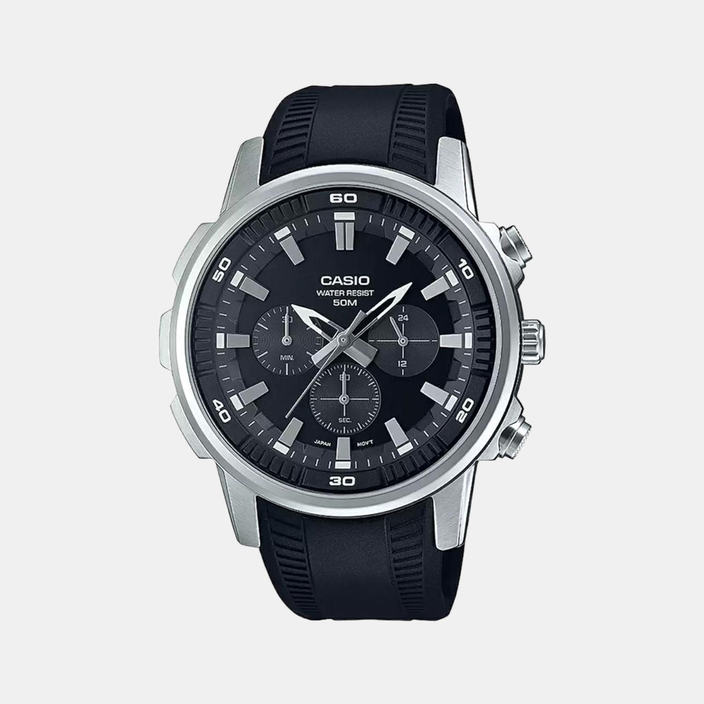 Casio Round Black Chronograph watch