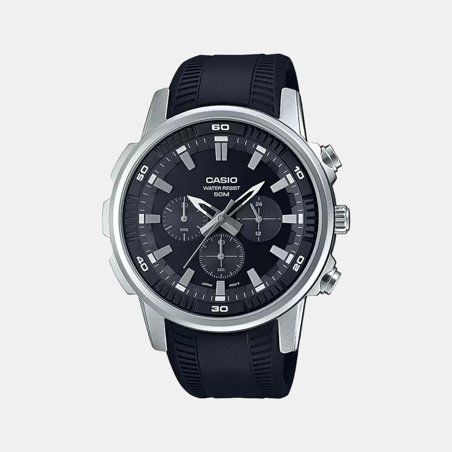 Casio Round Black Chronograph watch