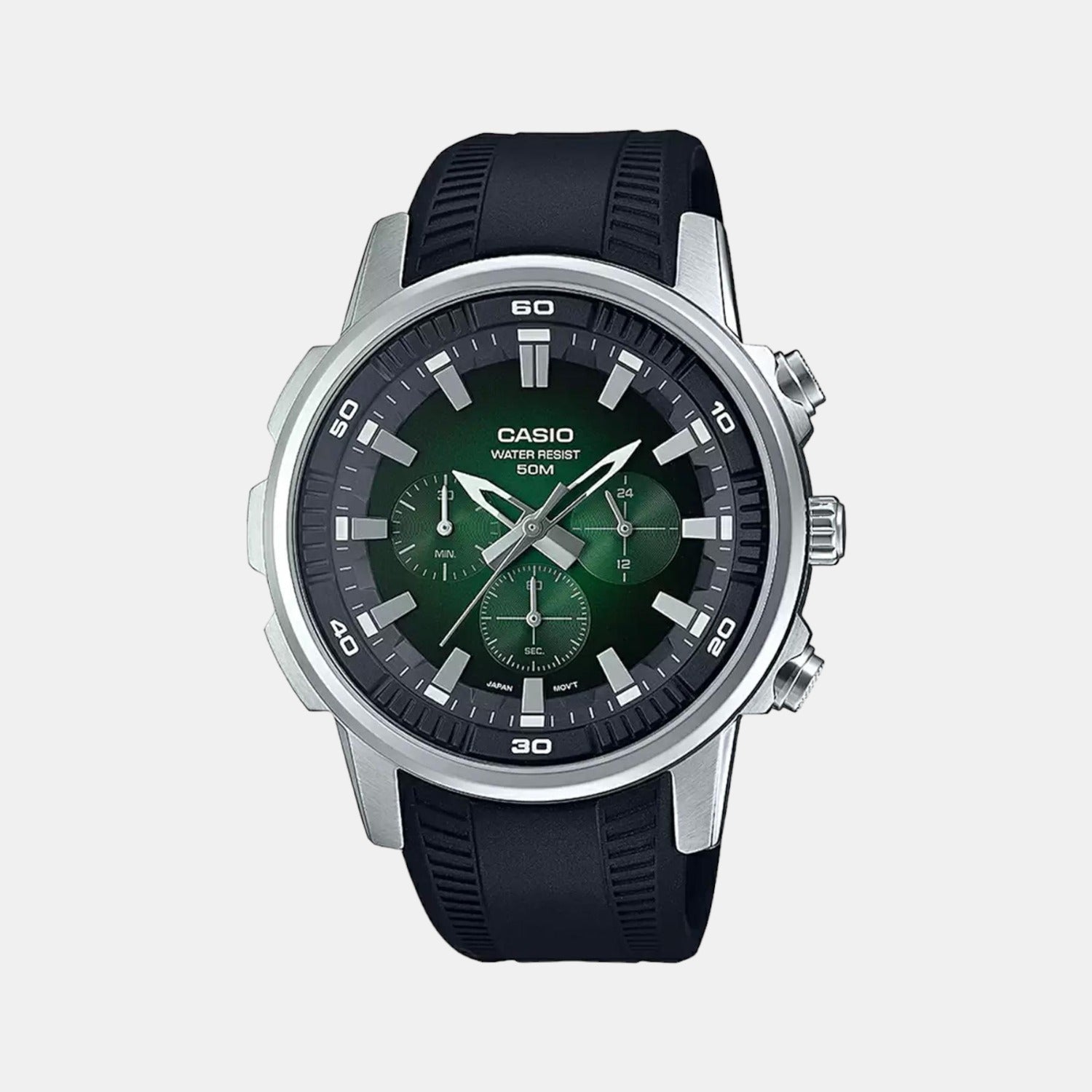 Casio Round Green Chronograph watch