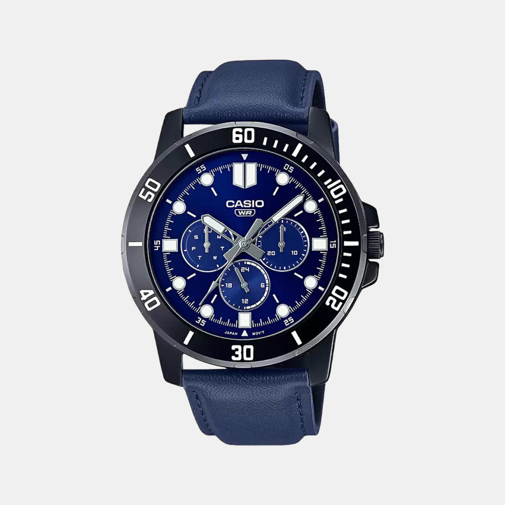 Casio Round Blue Chronograph watch