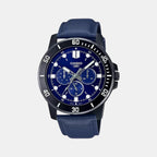 Casio Round Blue Chronograph watch