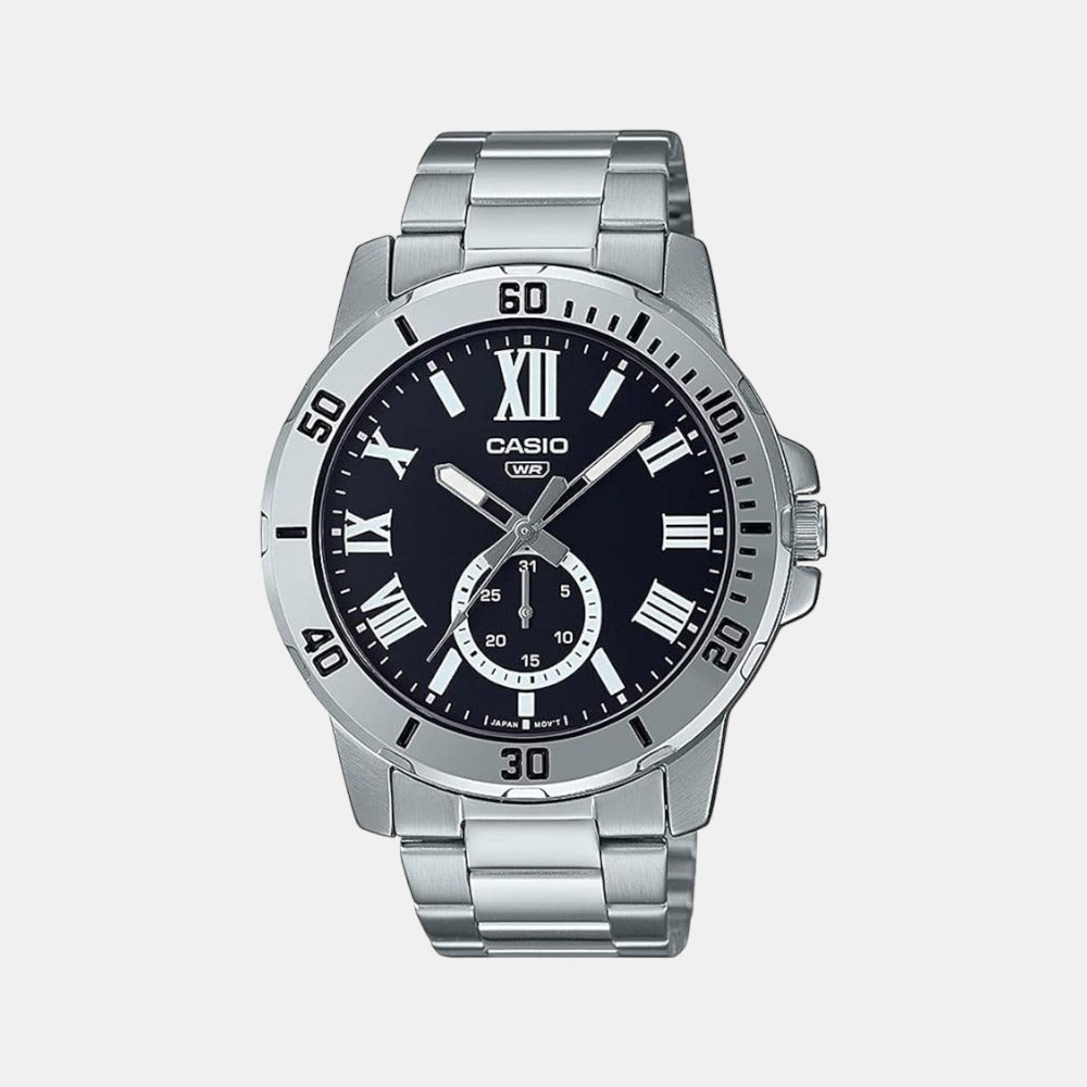 Casio Round Black Chronograph watch
