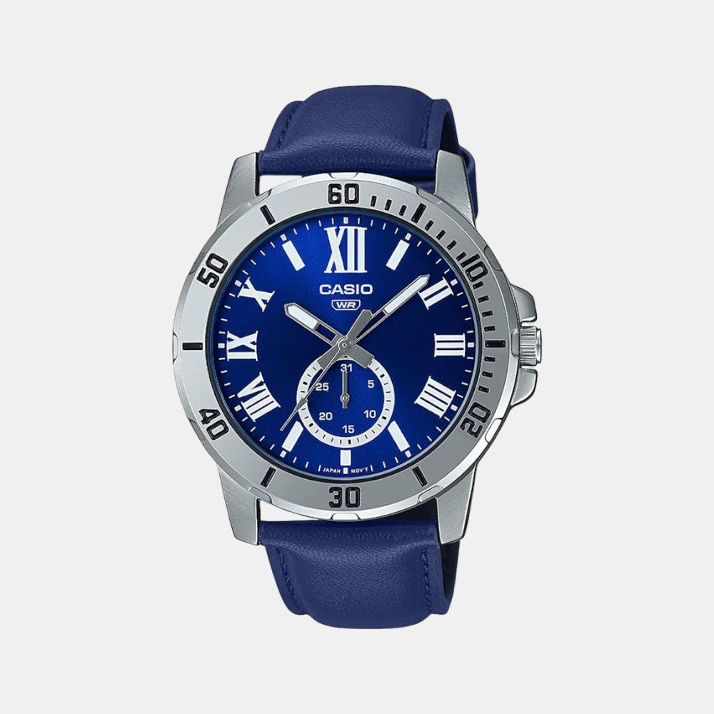 Casio Round Blue Chronograph watch