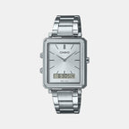 Casio Rectangular Silver Analog watch