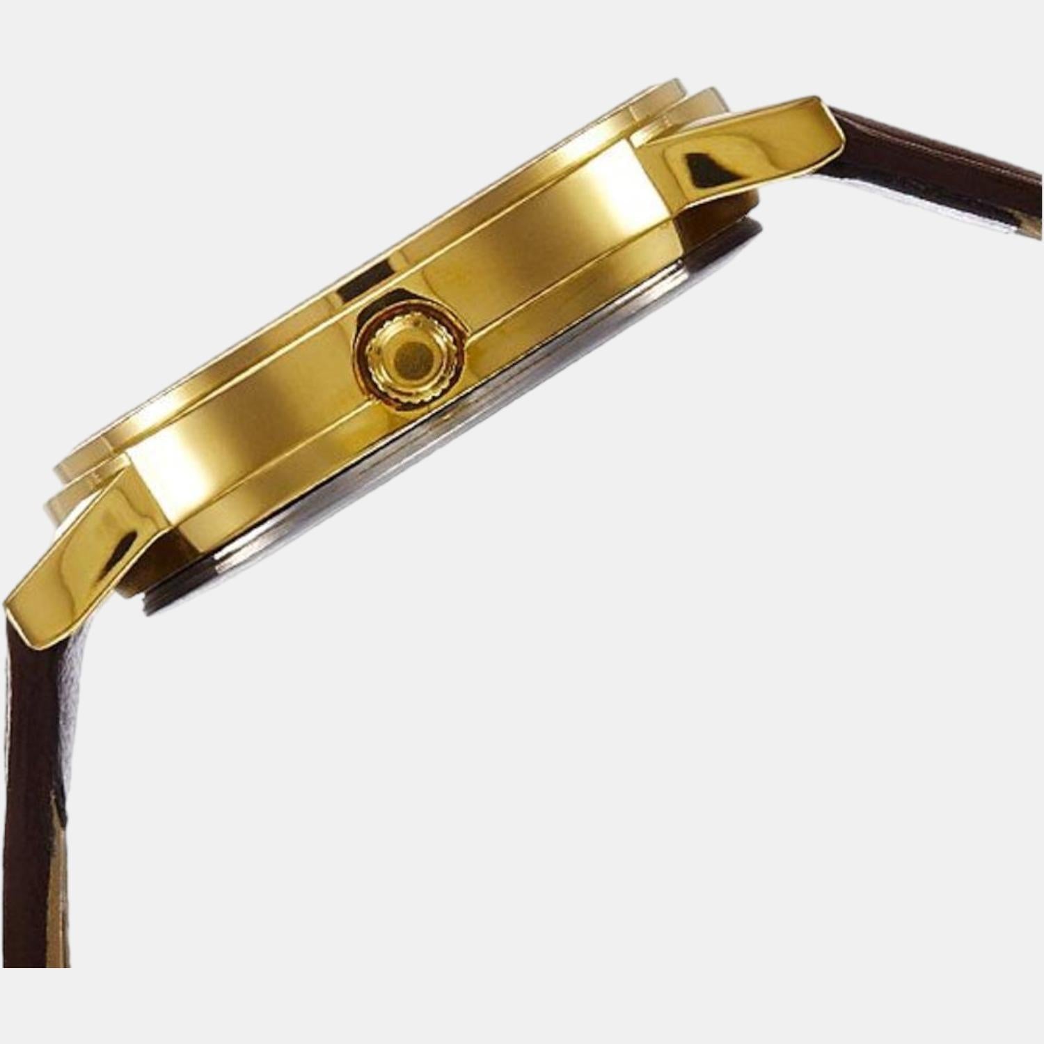 Timex Men Round Champagne watch