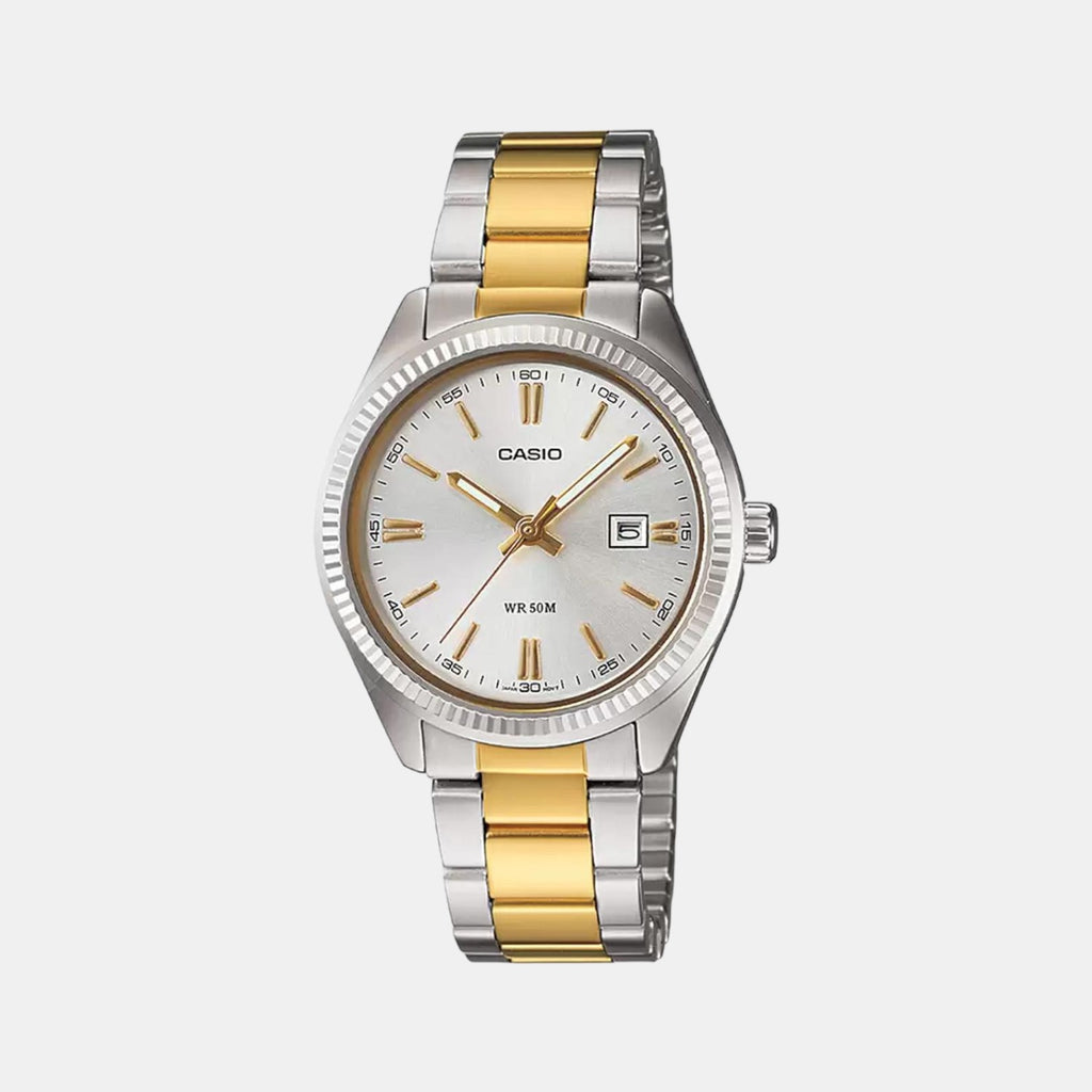 Casio Round White Analog watch