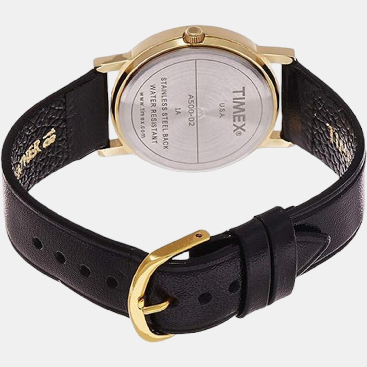 Classics Men Quartz White Dial Analog Leather Watch A500