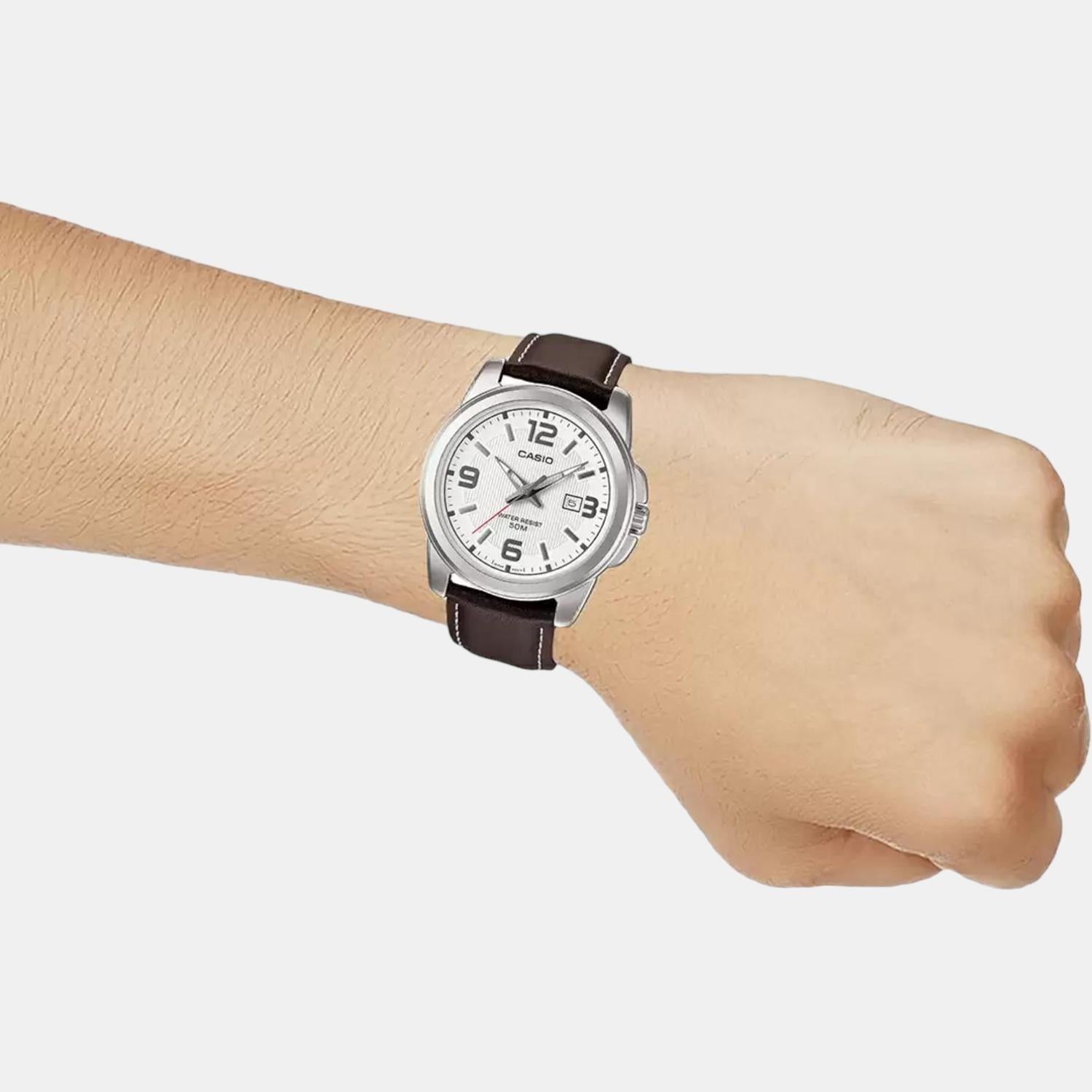 Casio Leather White watch