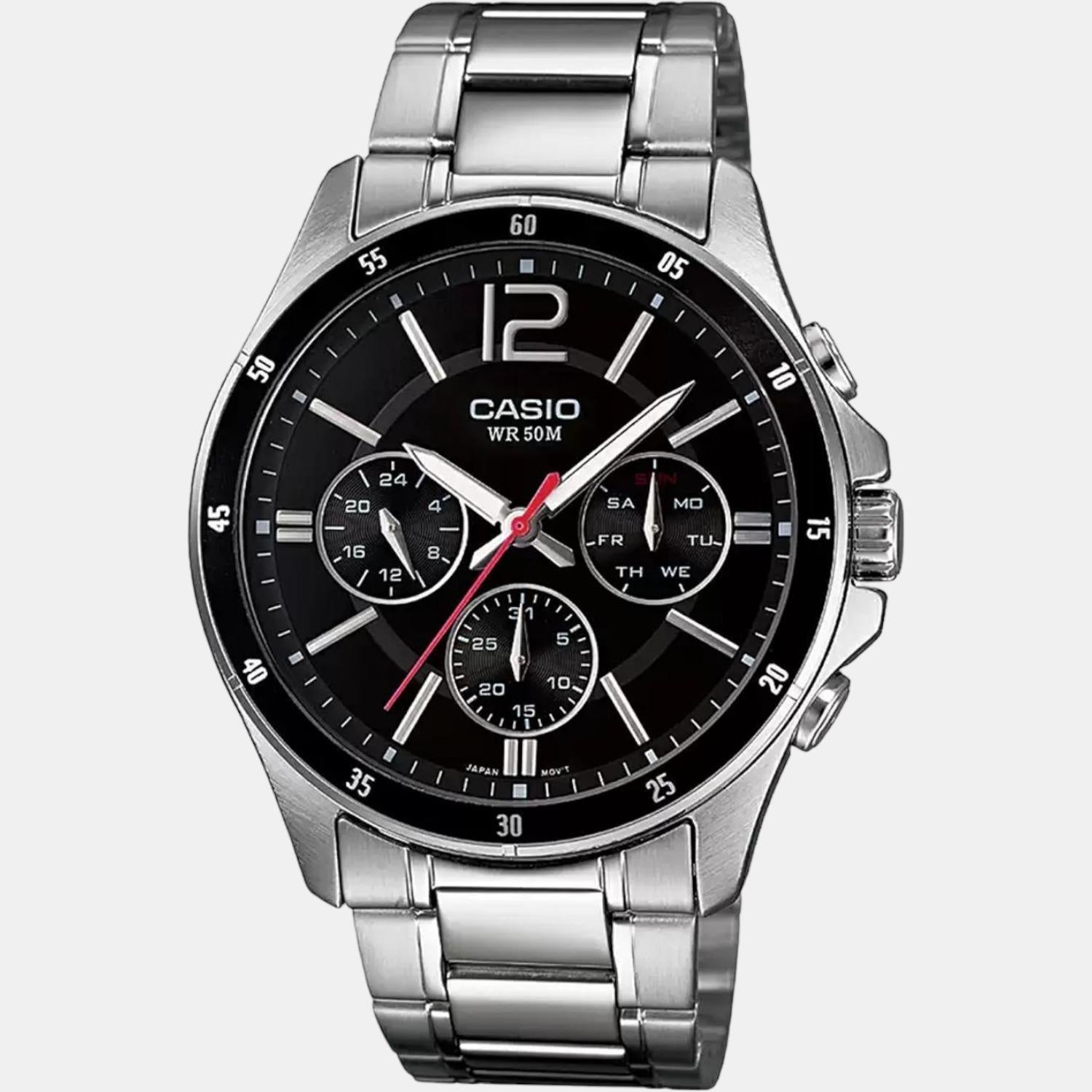 Casio Enticer Male Analog Stainless Steel Watch Casio Just In Time