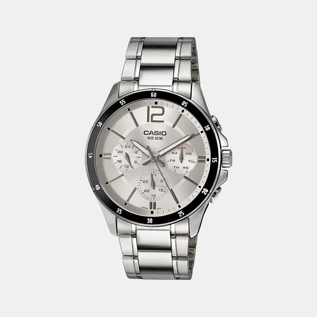 Casio Round White Chronograph watch