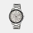 Casio Round White Chronograph watch