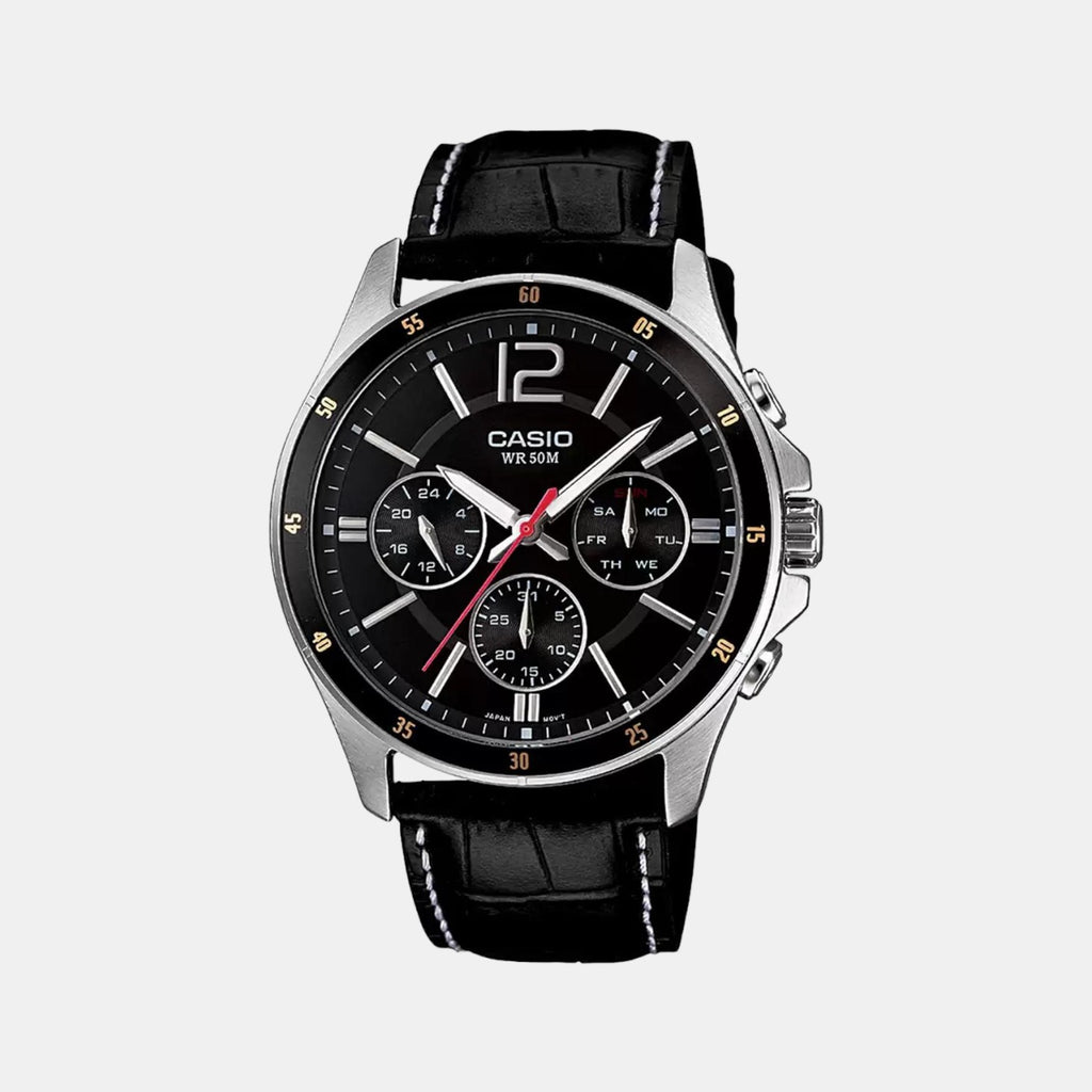 Casio Round Black Chronograph watch