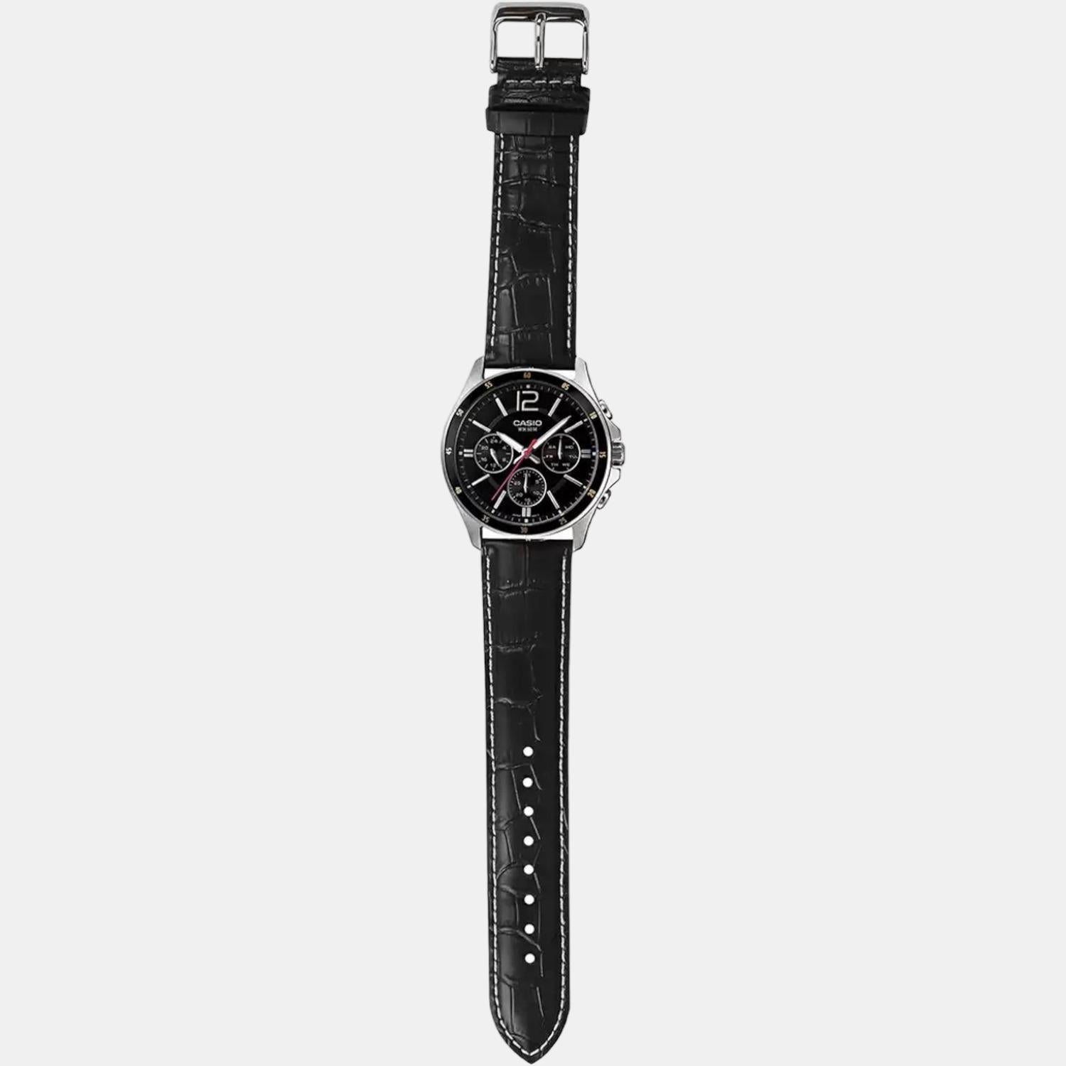 Casio Enticer Male Analog Leather Watch Casio Just In Time