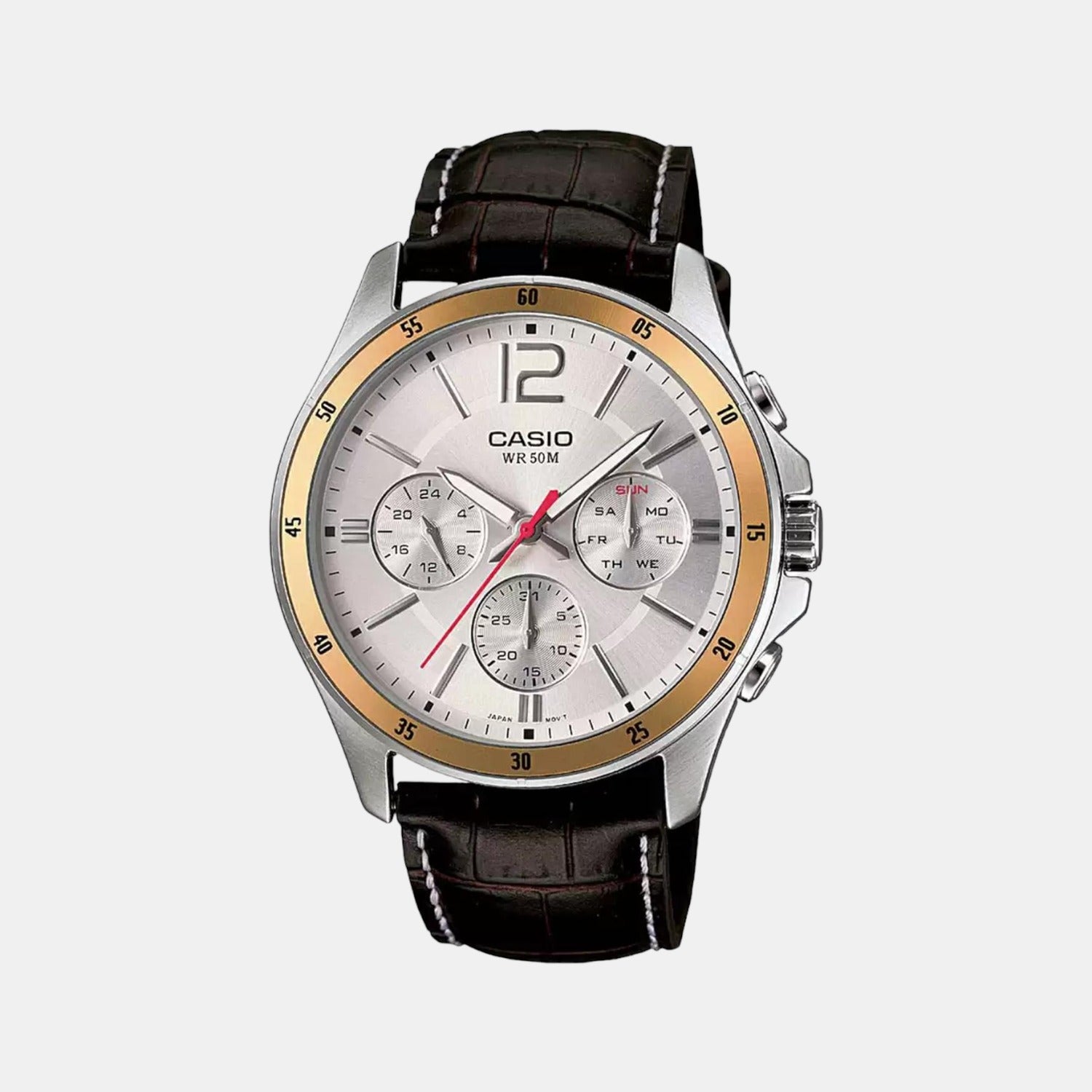 Casio Enticer Male Analog Leather Watch Casio Just In Time