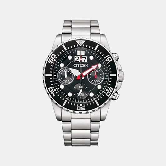 Male Black Stainless Steel Chronograph Watch AI7000-83E