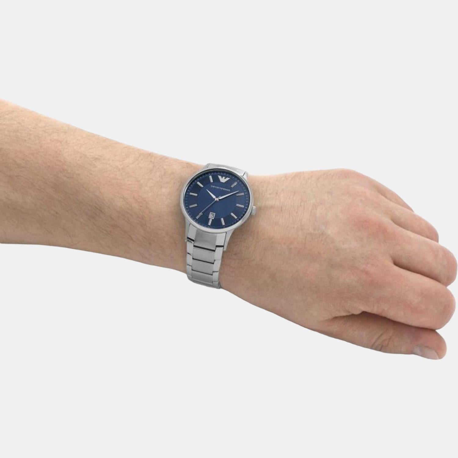 Emporio Armani Male Blue Analog Stainless Steel Watch Emporio