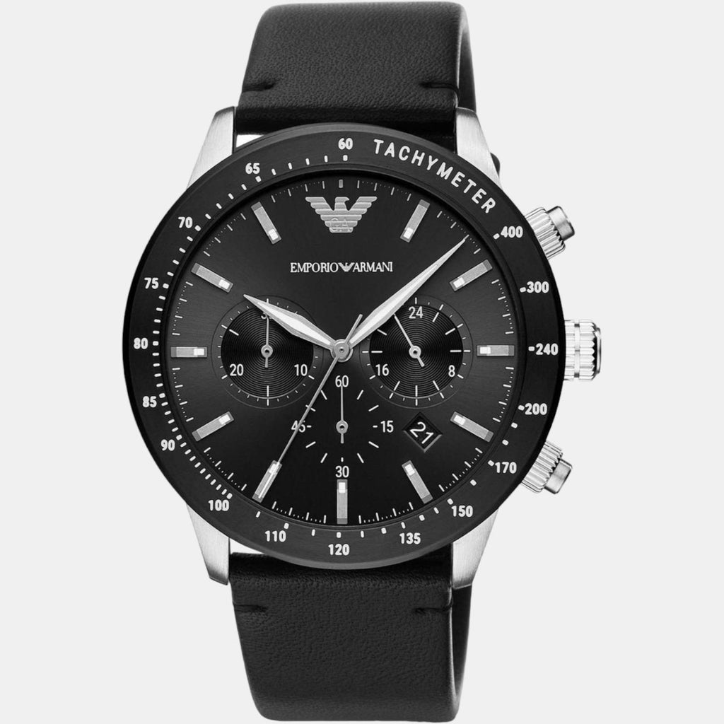 Emporio Armani Men Round Black watch