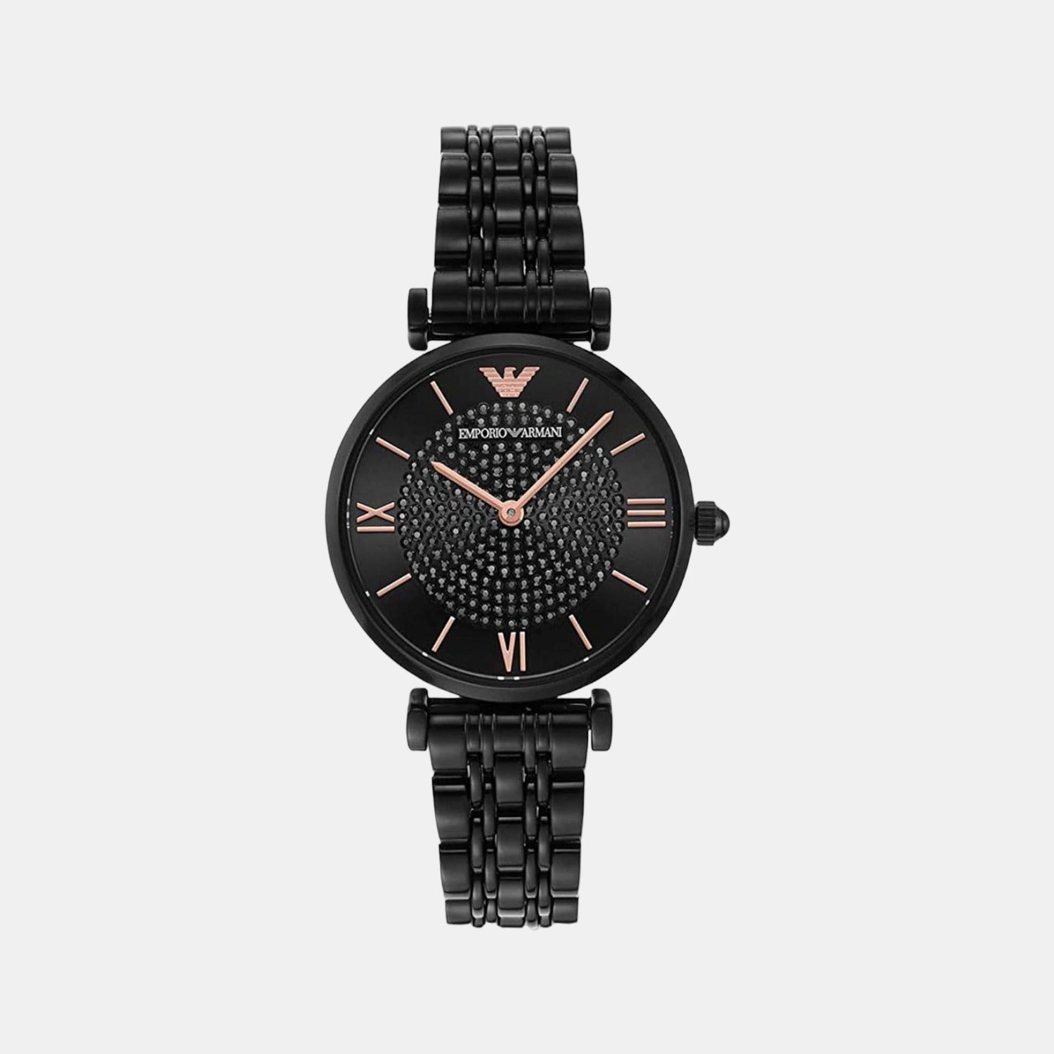 Emporio Armani Women Quartz Black Dial Analog Stainless Steel Watch ...
