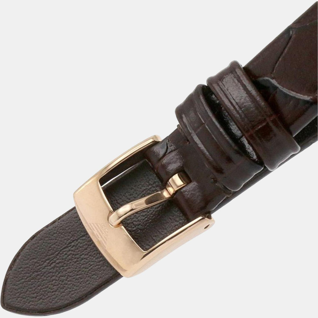 Emporio Armani Leather Silver watch