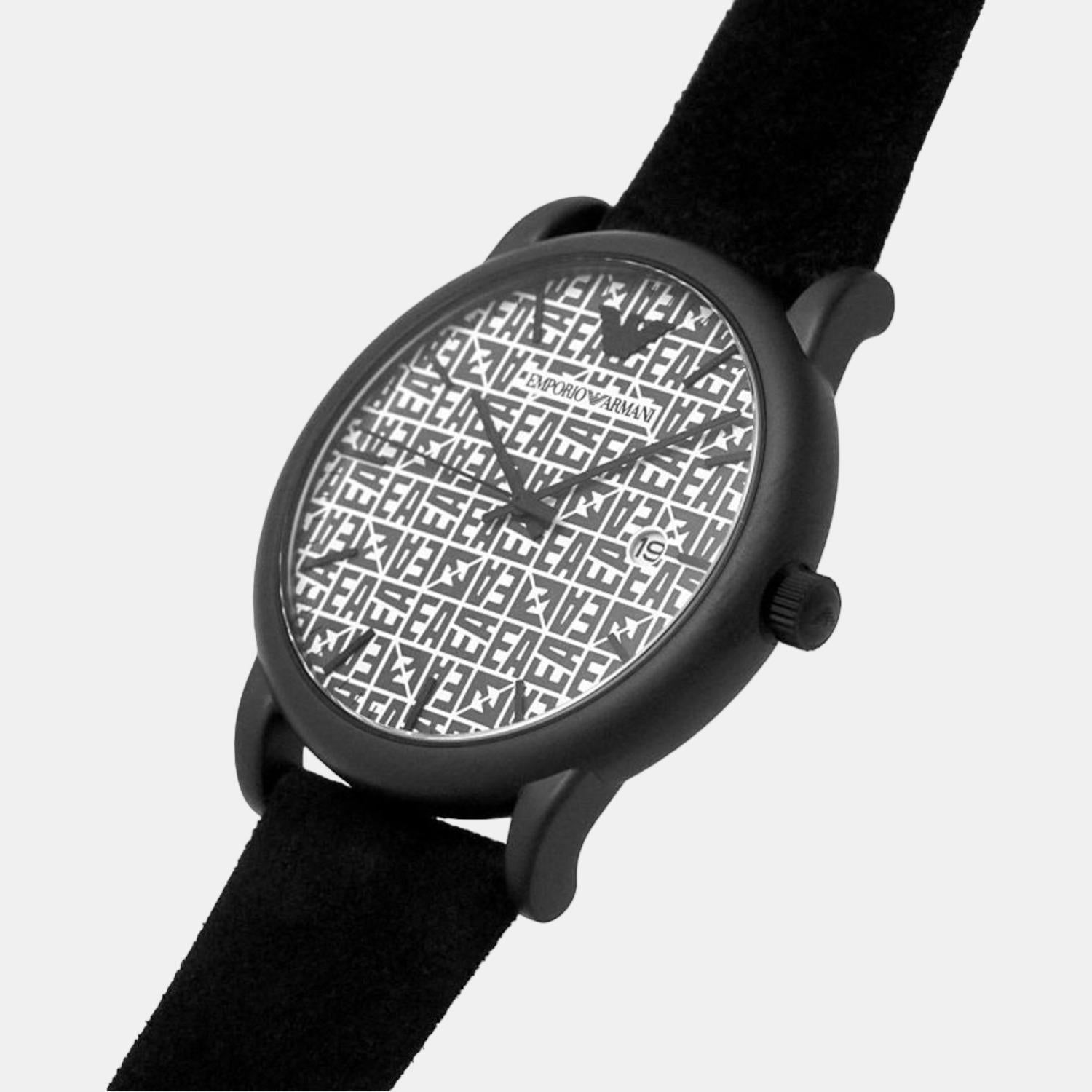 Men Quartz Two Tone Dial Analog Leather Watch AR11274