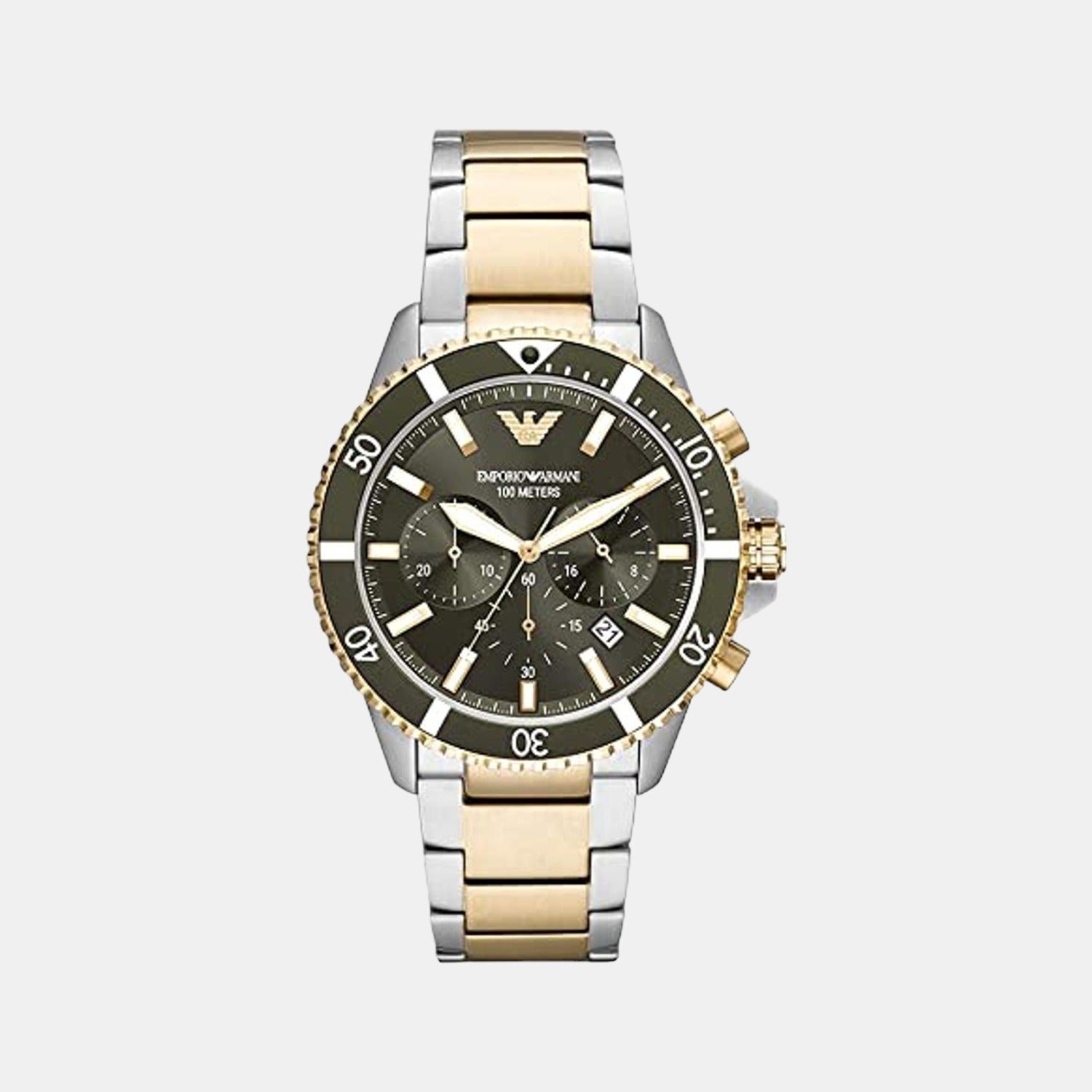 Emporio Armani Round Green Chronograph watch