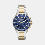 Emporio Armani Round Blue Chronograph watch