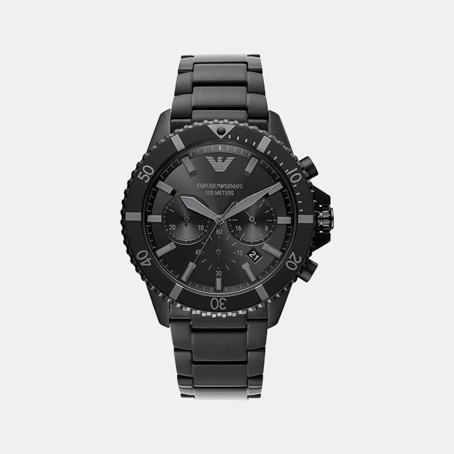 Emporio Armani Round Black Chronograph watch