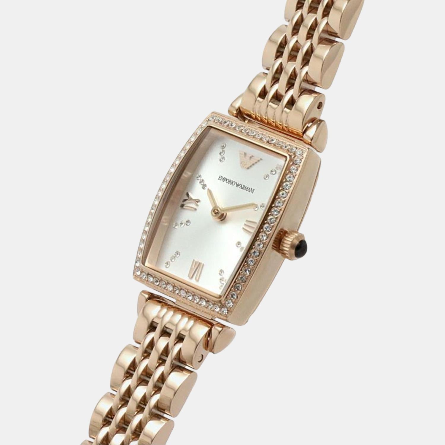 Emporio Armani Female White Analog Stainless Steel Watch Emporio